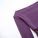 Mini-robe en dentelle froncée à manches longues et épaules dénudées avec cordon de serrage 
