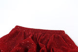 Glitter ruched textured low rise solid short pant