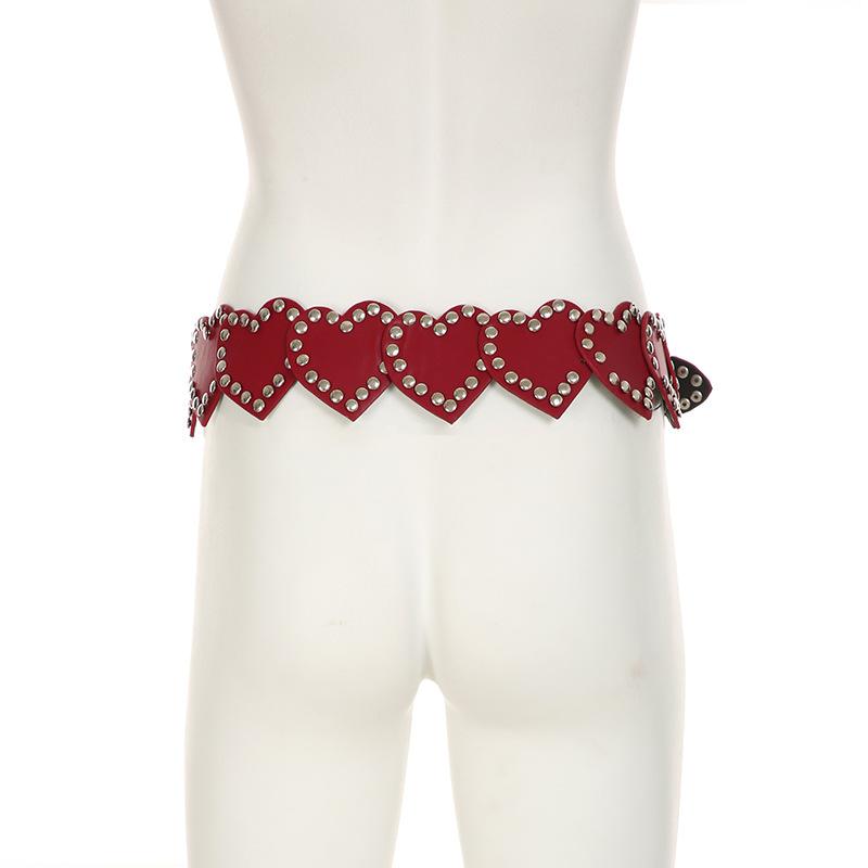 PU leather buckle adjustable heart belt