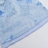 Mesh v neck print backless cami top