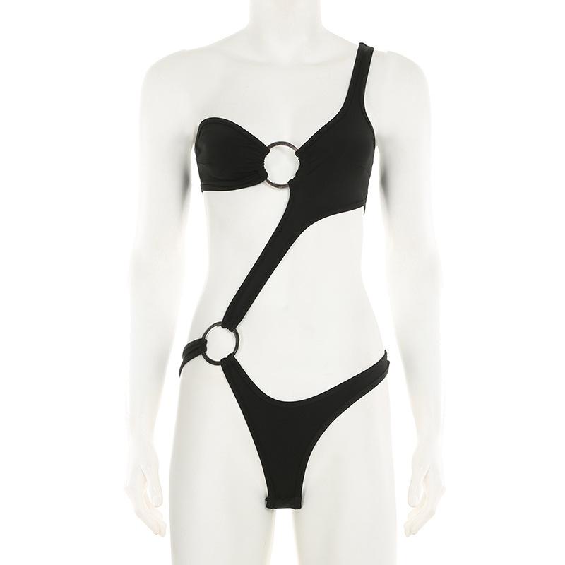 Body asymétrique irrégulier avec bouton creux et anneau en O 