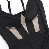 Vestido mini camisola sin espalda de malla fruncida 