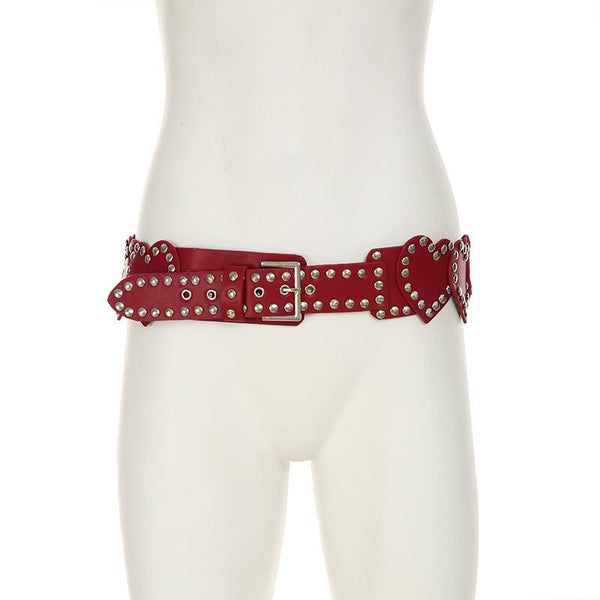 PU leather buckle adjustable heart belt