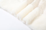 Fluffy textured solid patchwork mini skirt
