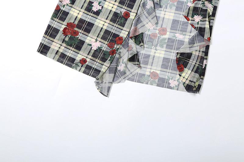 Robe midi à volants et manches longues, épaules dénudées, imprimé floral 