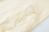 Robe longue unie à volants et col en V avec fente et lien à nouer 