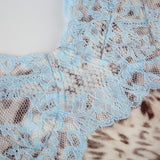 Leopard print v neck lace hem cami mini dress