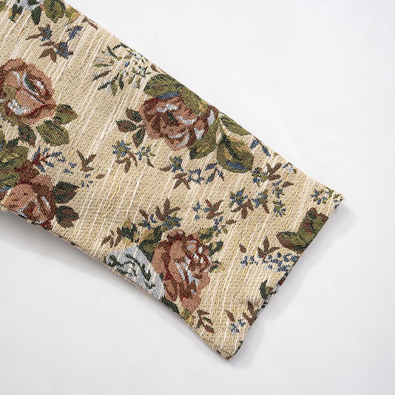 Top con estampado de flores, manga larga, cierre de cremallera y cordón ajustable 