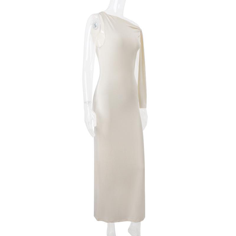 Robe longue asymétrique asymétrique à nouer 