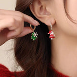 Boucles d'oreilles pendantes irrégulières en forme de sapin de Noël