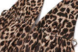 Top con cuello halter, espalda descubierta y lazo con estampado de leopardo 