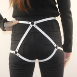 PU leather o ring solid garter belt