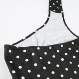 Haut asymétrique dos nu à pois irréguliers 