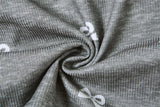 Drawstring lace hem bowknot print A line mini skirt