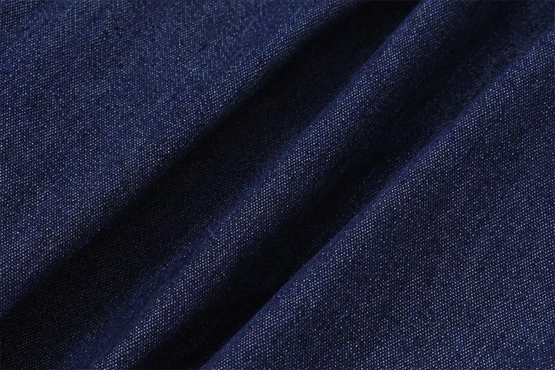 Jean large froncé avec ourlet en dentelle et poches boutonnées 