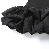 Halter self tie hollow out ruched solid mini dress