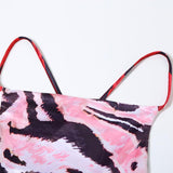 Cowl neck o ring self tie gradient print cami maxi dress
