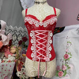 Haut à lacets avec nœud papillon et appliques florales à col en V à volants 
