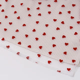 Bowknot applique heart print mesh tube top