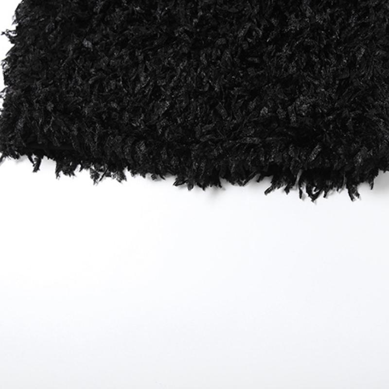 Mini-robe tube unie à dos croisé et duveteux 