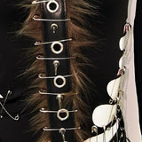 Haut à manches longues et duveteux avec appliques à rivets creux 