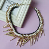 Gold tivet metal chain decor choker necklace