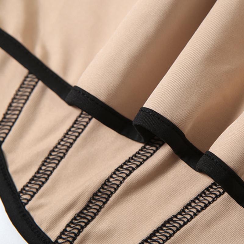 Haut bustier dos nu contrasté à col en cœur 