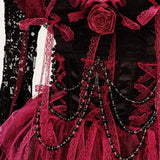 Mini-robe froncée à volants et manches longues avec appliques de fleurs 