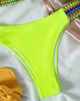Maillot de bain bikini tube contrasté 