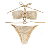 Halter self tie o ring bikini swimwear