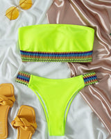 Maillot de bain bikini tube contrasté 