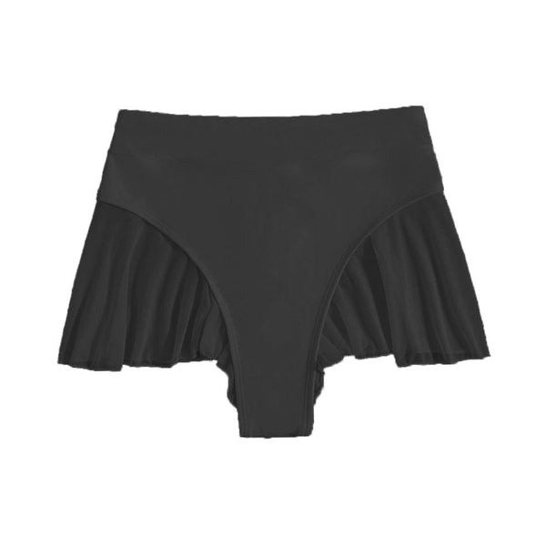 Pantalon patchwork à volants en maille unie 