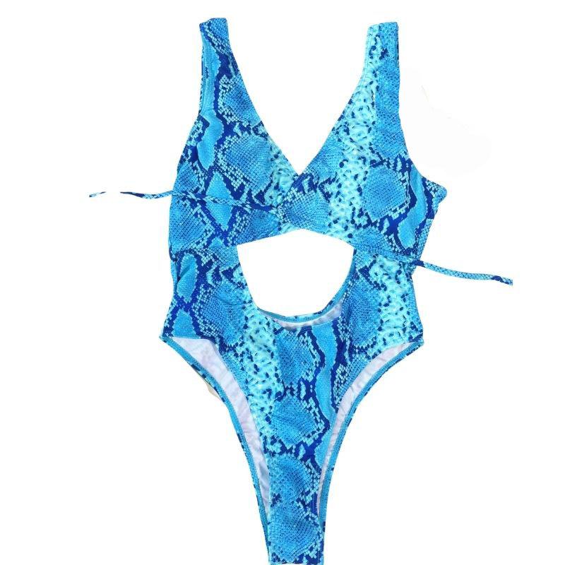 Maillot de bain une pièce rembourré et ajouré contrasté 