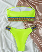 Maillot de bain bikini tube contrasté 