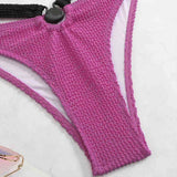 Maillot de bain une pièce rembourré texturé à anneau en O creux 