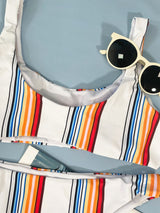 Maillot de bain bikini rayé à imprimé contrasté 