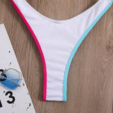 Maillot de bain une pièce dos nu croisé avec anneau contrasté 