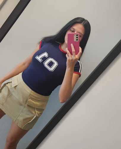 Halibuy Fashion review - Short Sleeve Stitch Numeral Print Top