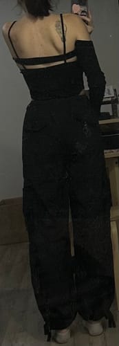 Halibuy Fashion review - Buckle Mesh Off Shoulder Long Sleeve Solid Shrug 2 Piece Bodysuit