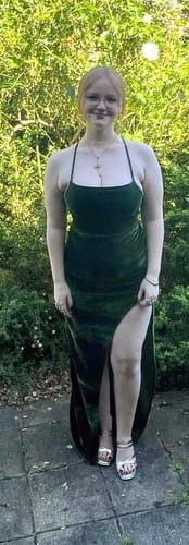 Halibuy Fashion review - Velvet Lace Up Solid Slit Corss Back Sleeveless Midi Dress