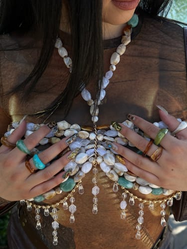 Halibuy Fashion review - Beaded Hollow Out Metal Chain Cami Top