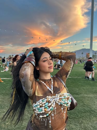 Halibuy Fashion review - Beaded Hollow Out Metal Chain Cami Top