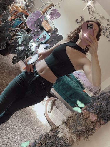 Halibuy Fashion review - Off Shoulder Halter Irregular Solid Crop Top