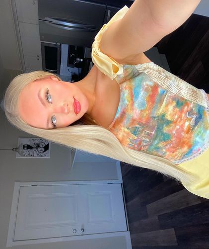 Halibuy Fashion review - Print Lace Up Back Self Tie Strap Bustier Crop Top