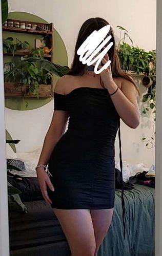 Halibuy Fashion review - Ruched Drawstring Off Shoulder Solid Gloves Backless Mini Dress