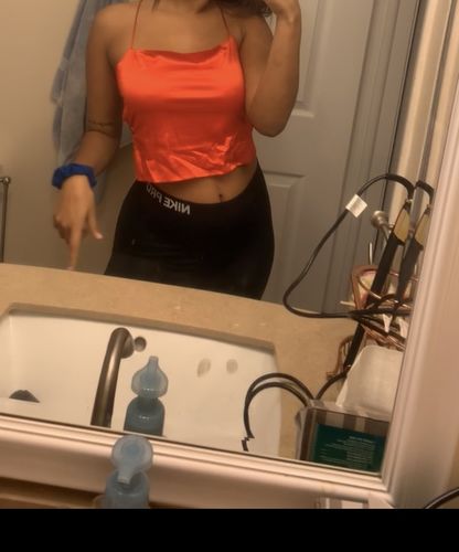 Halibuy Fashion review - Lace Up Back Spaghetti Strap Crop Top