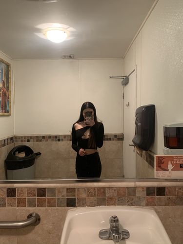 Halibuy Fashion review - Long Sleeve Hollow Out Buckle Top