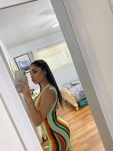 Halibuy Fashion review - Sleeveless Crewneck Multicolor Knitted Maxi Dress