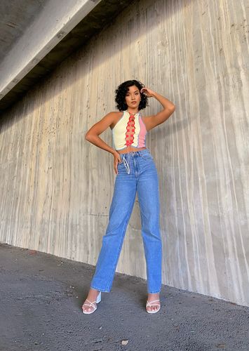 Halibuy Fashion review - Sleeveless Patchwork Lace Up Top