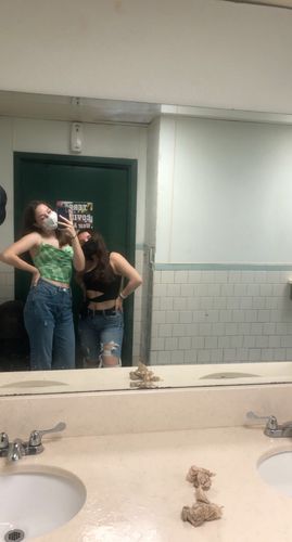 Halibuy Fashion review - Cowl Neck Tie Dyed Lace Up Back Camisole